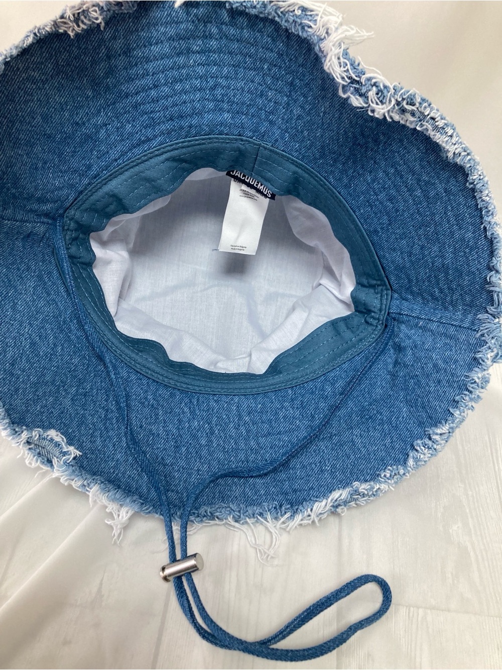 Jacquemus Denim Blue Frayed Bucket Hat - Picture 6 of 6